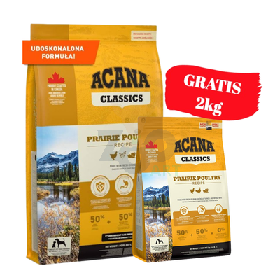 ACANA Classics Prairie Poultry 9,7kg+2kg GRATIS!!