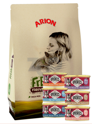 ARION Fresh Adult Cat 12kg+ Voskes karma mokra 85gx6szt GRATIS!!!