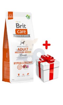 BRIT CARE Dog Hypoallergenic Adult Medium Breed Lamb 12kg + niespodzianka dla psa GRATIS!
