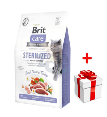 BRIT Care Cat  Grain-Free Sterilised Weight Control 2kg + niespodzianka dla kota GRATIS!