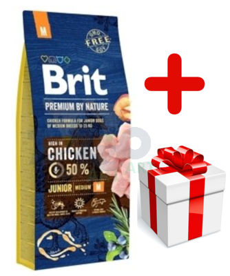 BRIT Premium By Nature Junior M 15kg + niespodzianka dla psa GRATIS!
