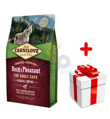 CARNILOVE Cat Duck & Pheasant Hairball Control 2kg + niespodzianka dla kota GRATIS!