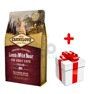 CARNILOVE Cat Lamb & Wild Boar Sterilised 6kg + niespodzianka dla kota GRATIS!