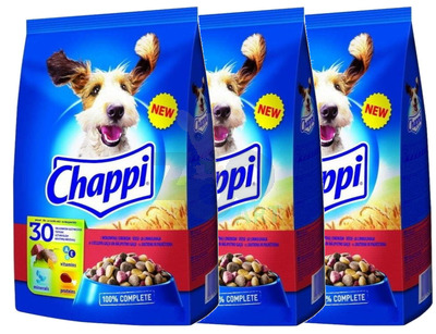 CHAPPI 3x9kg (27kg) - sucha karma dla psów z wołowiną, drobiem i warzywami