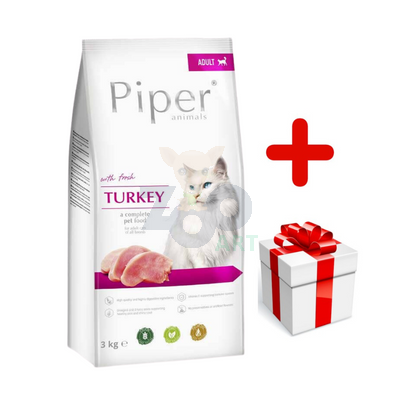 DOLINA NOTECI Piper Animals z indykiem dla kotów 3kg + niespodzianka dla kota GRATIS!