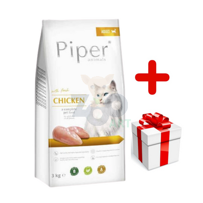 DOLINA NOTECI Piper Animals z kurczakiem dla kotów 3kg + niespodzianka dla kota GRATIS!