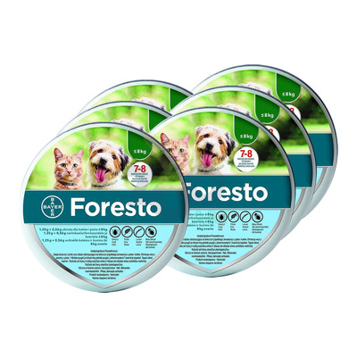 ELANCO Foresto Obroża dla kotów i psów poniżej 8kg x6