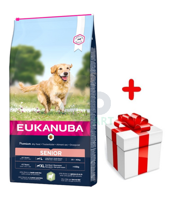 EUKANUBA Mature&Senior Large Lamb & Rice 12kg + niespodzianka dla psa GRATIS!