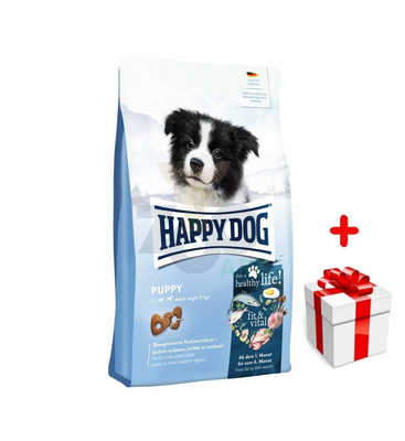 HAPPY DOG Fit&Vital Puppy, sucha karma, dla szczeniąt, 1-6 miesięcy, 10 kg + niespodzianka dla psa GRATIS!