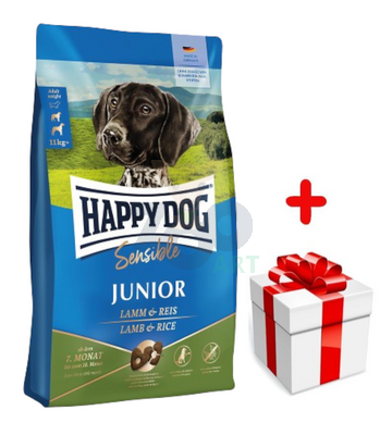 HAPPY DOG Sensible Junior, sucha karma, jagnięcina/ryż, 10 kg + niespodzianka dla psa GRATIS!