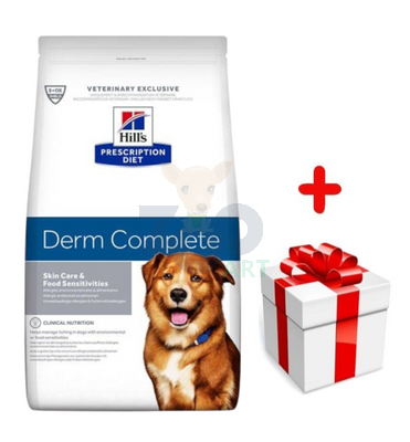 HILL'S PD Prescription Diet Canine Derm Complete 12kg + niespodzianka dla psa GRATIS!