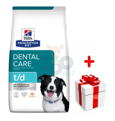 HILL'S PD Prescription Diet Canine t/d Dental Care 4kg + niespodzianka dla psa GRATIS!