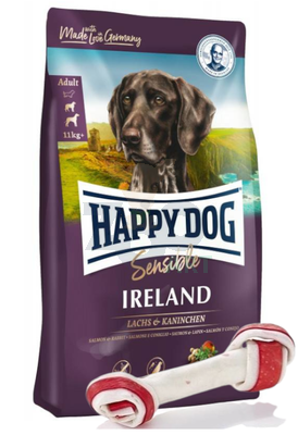 Happy Dog Supreme Sensible Irland 12,5kg + MACED Kość Wiązana Biała Bekon 16cm