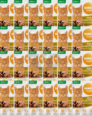 IAMS-Naturally karma dla dorosłych kotów, z aromatycznym kurczakiem i indykiem w sosie 24x85g