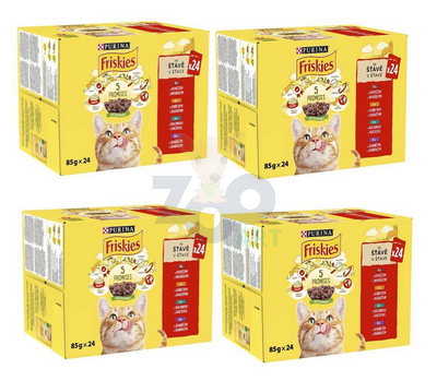 PURINA Friskies Cat mięso w sosie MIX smaków 96x85g