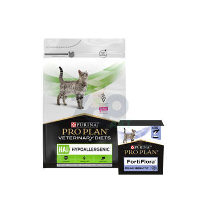 PURINA Veterinary PVD HA Hypoallergenic Cat 3,5kg + PRO PLAN FortiFlora Suplement probiotyczny dla kota 30 x 1 g