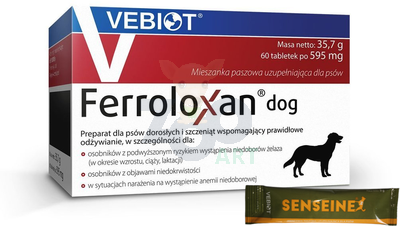 VEBIOT Ferroloxan dog 60 tabletek +Vebiot Senseine 1 saszetka 9 g GRATIS 