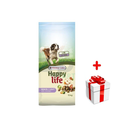 VERSELE-LAGA Happy Life Light Senior Chicken 15kg + niespodzianka dla psa GRATIS!