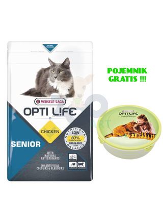 VERSELE-LAGA OPTI LIFE Senior 1kg - karma dla starszych kotów + POJEMNIK GRATIS !!! 