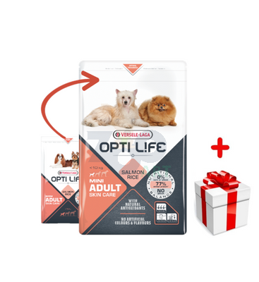 VERSELE-LAGA Opti Life Adult Skin Care Mini 7,5kg + niespodzianka dla psa GRATIS!