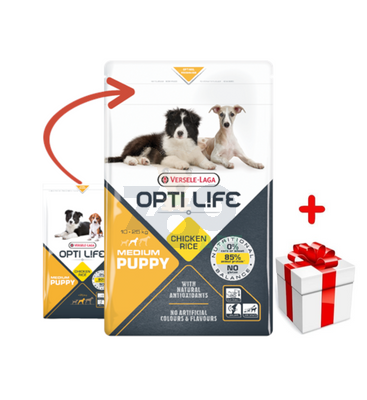 VERSELE-LAGA Opti Life Puppy Mini 2,5kg - z kurczakiem - dla szczeniąt małych ras + niespodzianka dla psa GRATIS!