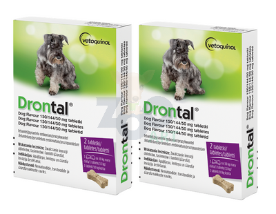 VETOQUINOL Drontal - Dog Flavour Tabletki Dla Psów 2x2tabl. (kostki)