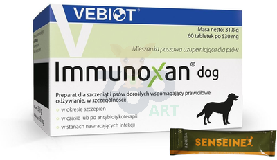 Vebiot Immunoxan dog 60 tabletek+Vebiot Senseine 1 saszetka 9 g GRATIS 