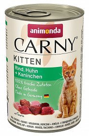 ANIMONDA Carny Kitten smak: wołowina, kurczak i królik 400g 
