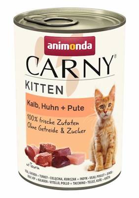 ANIMONDA Cat Carny Kitten smak: cielęcina, kurczak i indyk 400g 