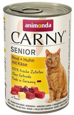 ANIMONDA Cat Carny Senior smak: Wołowina, kurczak, ser  400g 