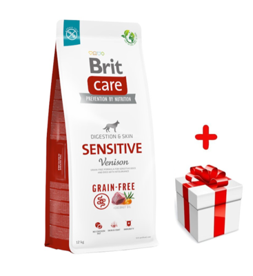 BRIT CARE Grain-free Sensitive Venison 12kg + niespodzianka dla psa GRATIS!