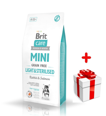 BRIT CARE Mini Grain-Free Light&Sterilised 2kg + niespodzianka dla psa GRATIS!