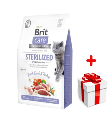 BRIT Care Cat  Grain-Free Sterilised Weight Control 7kg + niespodzianka dla kota GRATIS!