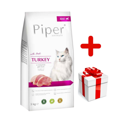DOLINA NOTECI Piper Animals z indykiem dla kotów 3kg + niespodzianka dla kota GRATIS!
