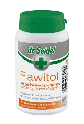 Dr Seidel FLAWITOL dla szczeniąt ras dużych Preparat witaminowo-mineralny z flawonoidami z winogron 60tab