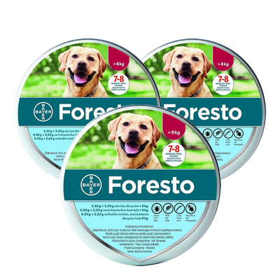 ELANCO Foresto Obroża przeciw kleszczom i pchłom dla psów powyżej 8kg x3 