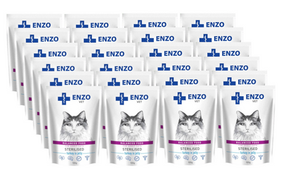 ENZO VET Sterilised dieta dla kotów sterylizowanych z indykiem w galaretce 24x100g