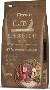 FITMIN Purity Senior Venison, Lamb& rice Light 12kg