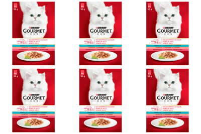 GOURMET mon Petit Pokarm dla kotów - MIX Rybny 72x50g 