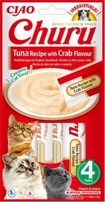 INABA  Churu przysmak dla kota o smaku tuńczyka i kraba 4x14g