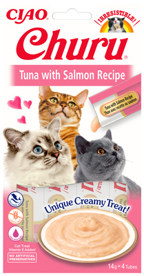 INABA  Churu przysmak dla kota o smaku tuńczyka i łososia 4x14g