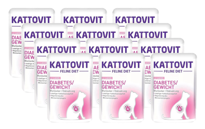 Kattovit Diabetes/Gewicht łosoś 12x85g saszetka