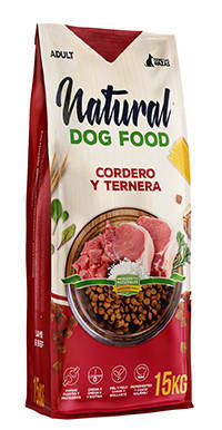 Natural Dog Food Jagnięcina & Cielęcina 15kg. 62% mięsa - Bez kurczaka/Opakowanie uszkodzone (3932, 4019, 4023) !!! 