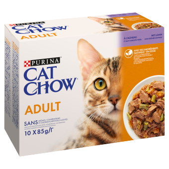 PURINA Cat Chow Adult Karma dla kotów z jagnięciną i zieloną fasolką w galaretce 10x85g
