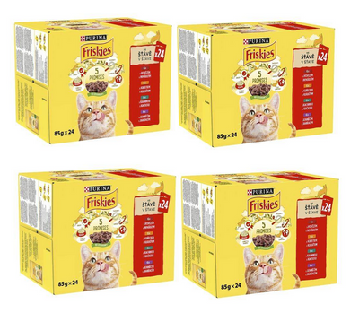 PURINA Friskies Cat mięso w sosie MIX smaków 96x85g