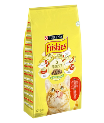 PURINA Friskies Karma dla kotów z mieszanką wołowiny i kurczaka z warzywami 10kg/Opakowanie uszkodzone (3410,4127, 4736, 5229)!!!