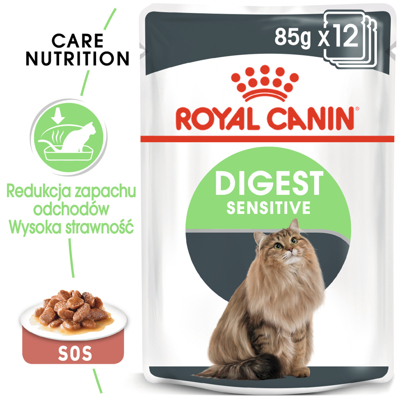 ROYAL CANIN  Digest Sensitive 24x85g karma mokra w sosie dla kotów dorosłych, wrażliwy przewód pokarmowy