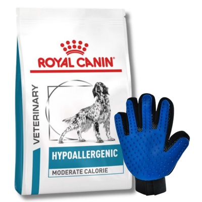 ROYAL CANIN Hypoallergenic Moderate Calorie HME23 14kg + Rękawica do czesania GRATIS!