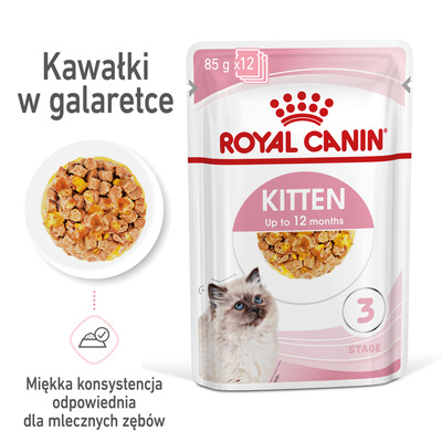 ROYAL CANIN Kitten Instinctive w galaretce 12x85g karma mokra w galaretce dla kociąt do 12 miesiąca życia 