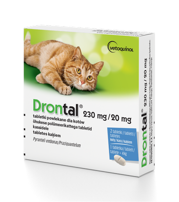VETOQUINOL Drontal - preparat przeciwpasożytniczy dla kotów (2tabl.)